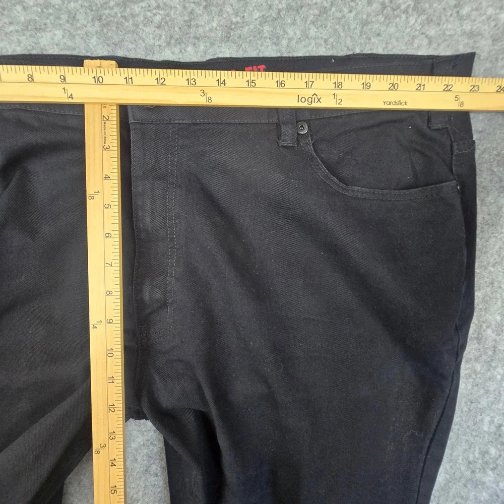 True Nation Pants Mens 46/30 Black Athletic‎ Fit Stretch Cotton Casual 5-Pocket